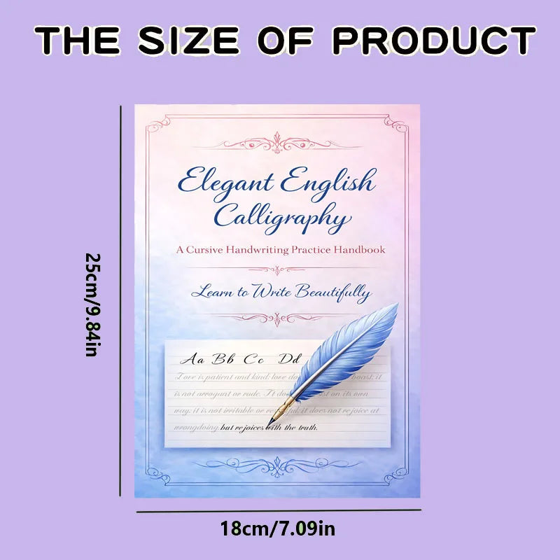 32-Page English Cursive Handwriting Practice Handbook | Elegant Calligraphy Guide for Improving Writing Skills