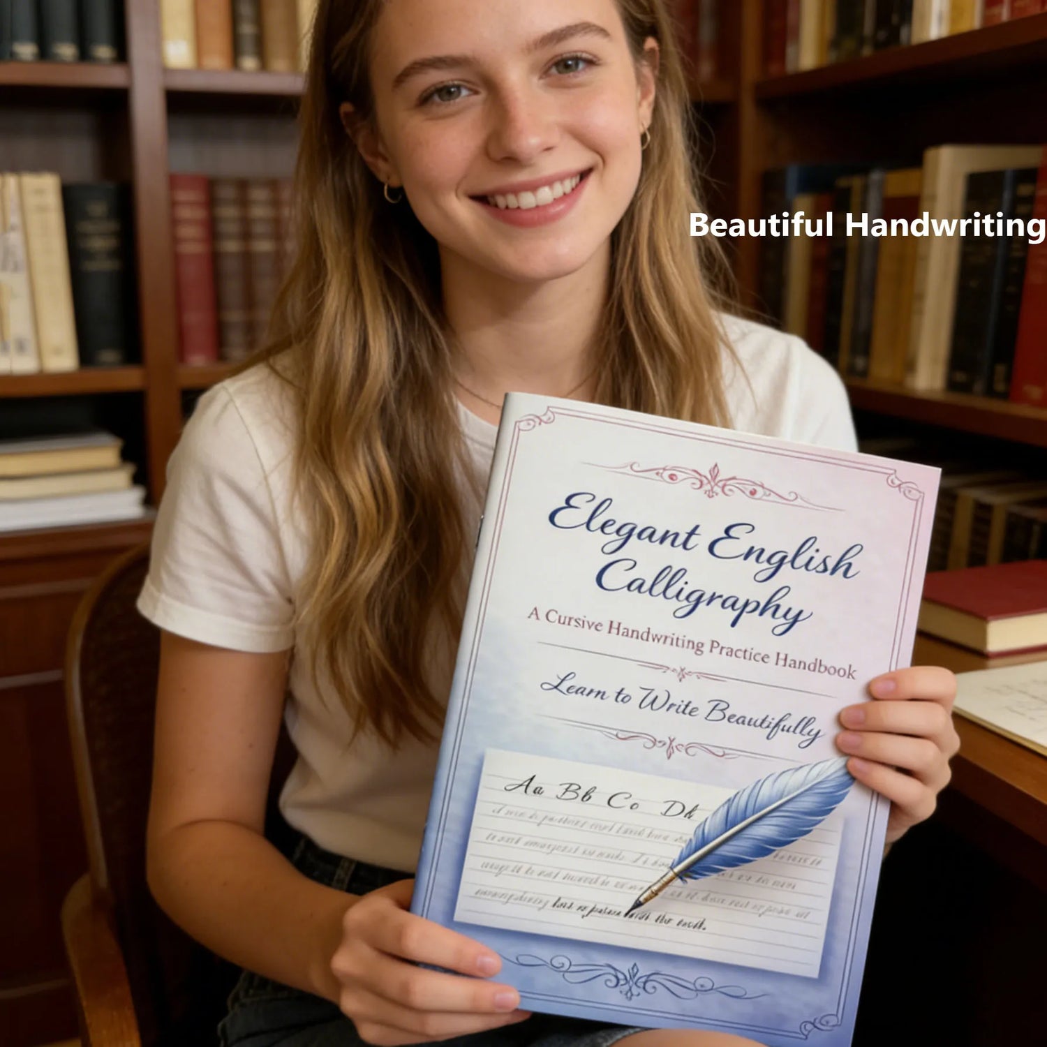 32-Page English Cursive Handwriting Practice Handbook | Elegant Calligraphy Guide for Improving Writing Skills