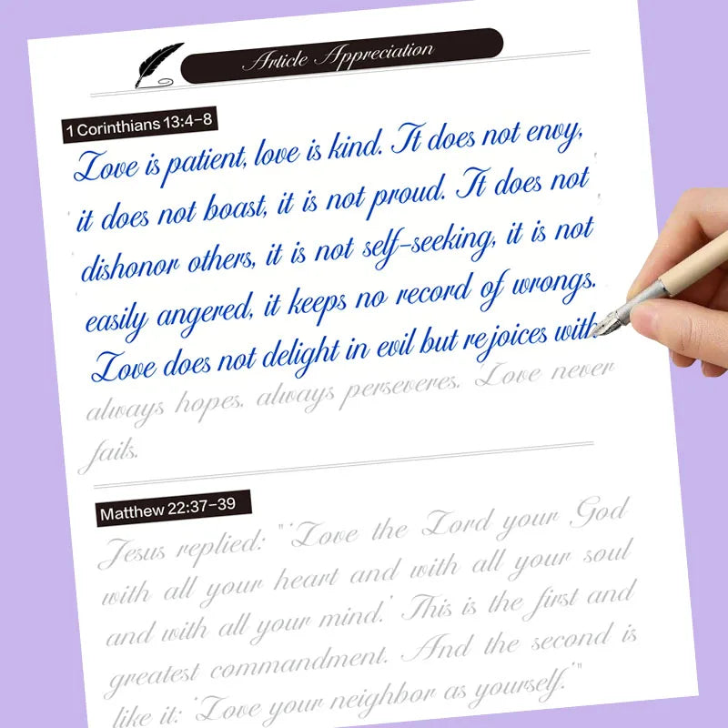 32-Page English Cursive Handwriting Practice Handbook | Elegant Calligraphy Guide for Improving Writing Skills