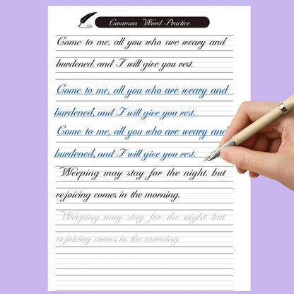 32-Page English Cursive Handwriting Practice Handbook | Elegant Calligraphy Guide for Improving Writing Skills